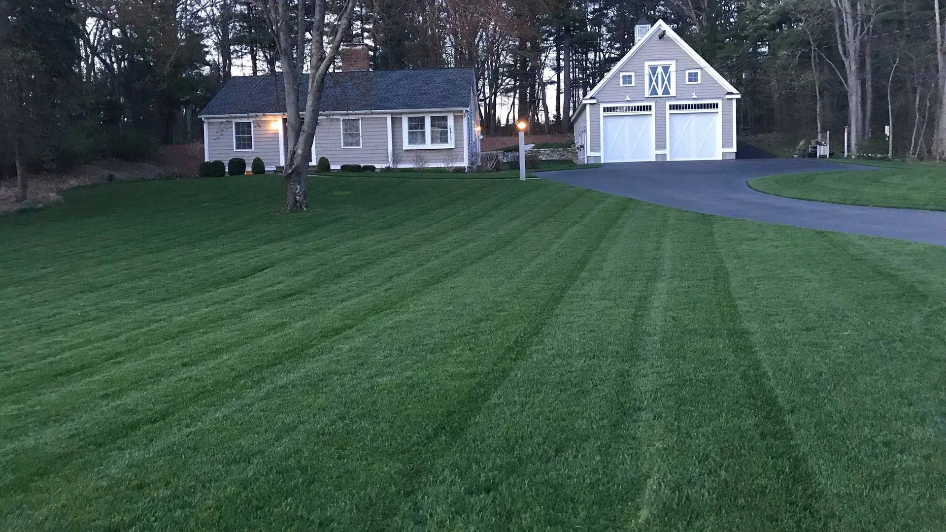 A front yard in Lunenburg, MA that we have treated for many years.